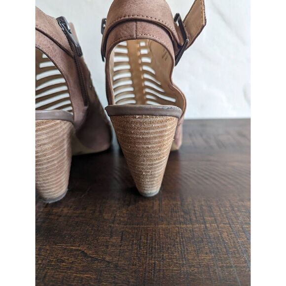 Vince Camuto Eliana Heeled Gladiator Caged Peep Toe Sandal Shoes - Size 8.5 - Picture 5 of 12